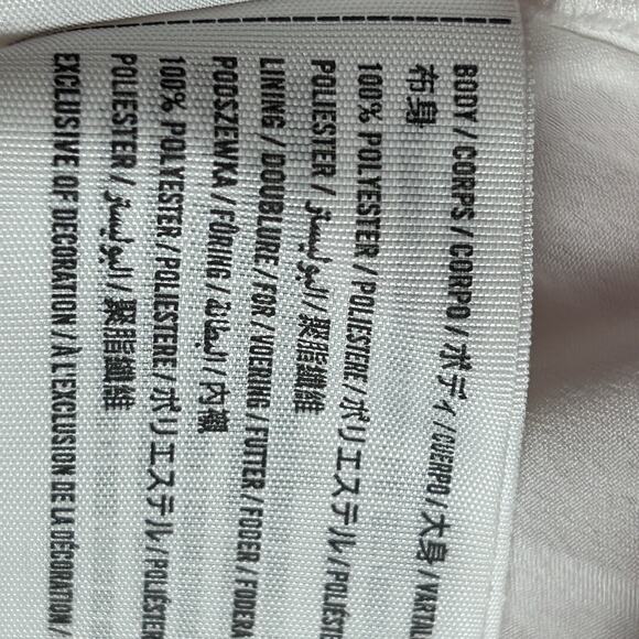 Abercrombie & Fitch V-neck lined sheer blush peasant top defined high waist SZ M - Picture 5 of 8